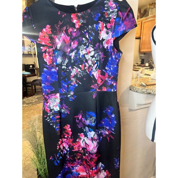 BETSEY JOHNSON Floral Sheath Dress SZ 8 Cap Sleeve - Picture 6 of 6